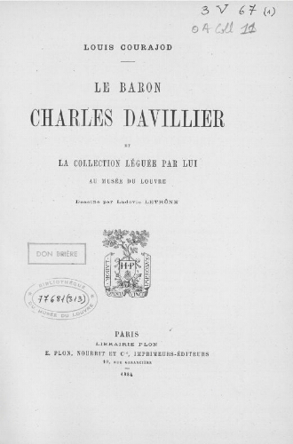 Le baron Charles Davillier et la collection léguée par lui au Musée du Louvre