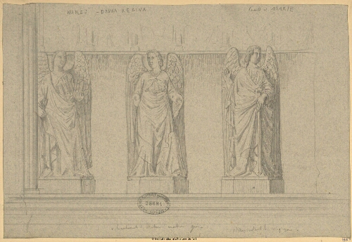 Naples, Donna Regina, Tombe de Marie : statues soutenant le sarcophage