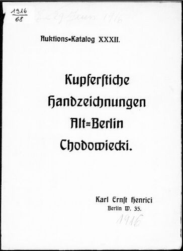 Kunstblätter und Originale dabei Originalbidnisse deutsche Städteansichten [...] : [vente des 28 et 29 juin 1916]