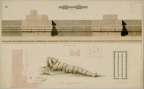 Girgenti 1830, du temple de Jupiter olympien (dit des Géants) à Agrigente