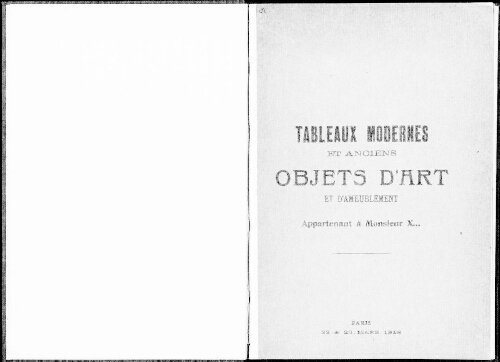 Catalogue des tableaux modernes et anciens […] : [vente des 22 et 23 mars 1918]