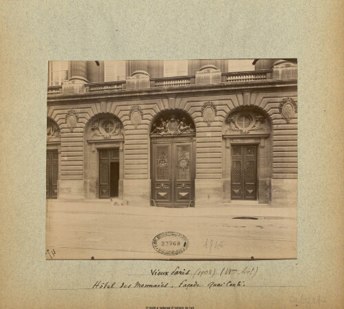 Vieux Paris, Hôtel des Monnaies, Façade Quai Conti