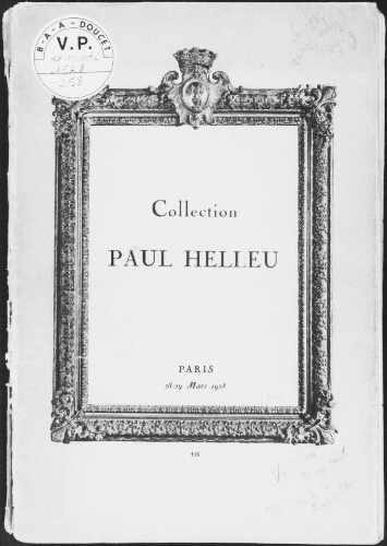 Collection Paul Helleu : [vente des 28 et 29 mars 1928]