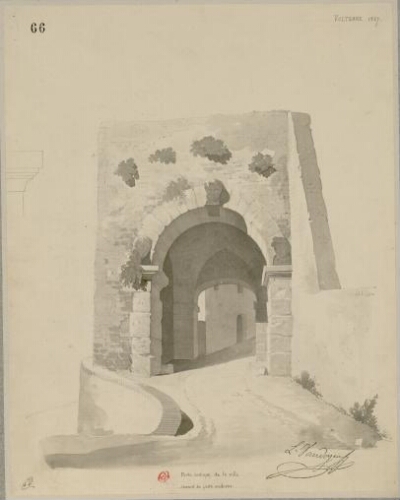 Volterre 1827, Porte antique de la ville servant de porte moderne