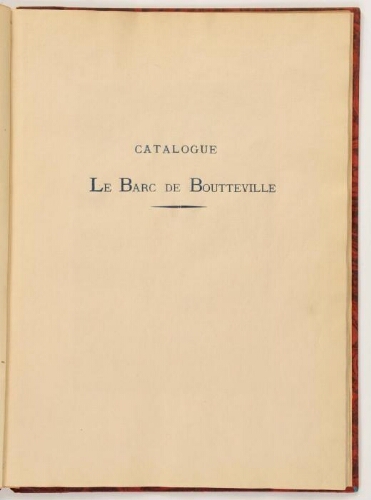 Catalogue Le Barc de Boutteville