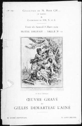Catalogue des estampes de Gilles Demarteau l'aîné [...] : [vente du 8 mars 1919]