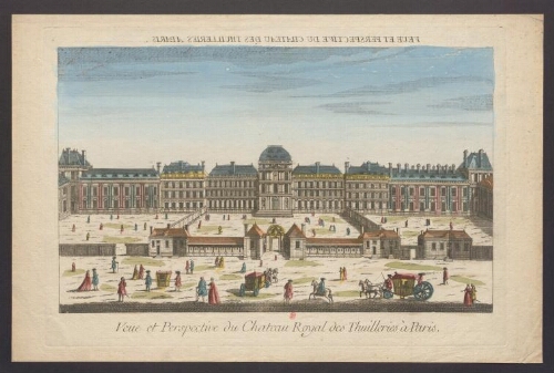 Vue et perspective du château royal des Tuileries à Paris