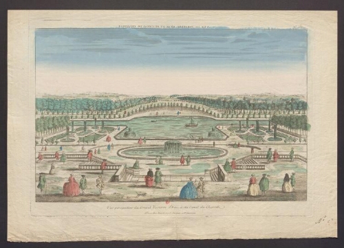 Vue perspective du grand parterre d'eau et du canal de Chantilly