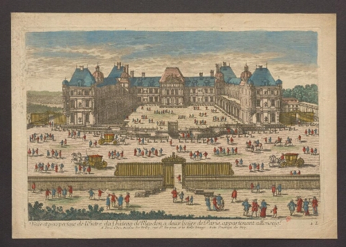 Vue et perspective de l'entrée du château de Meudon à deux lieues de Paris