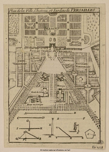 Plan de la ville, Château et Jardins de Versailles