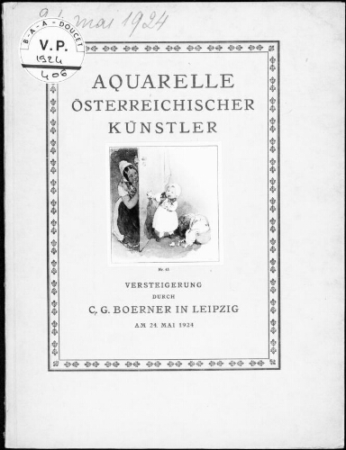 Aquarelle österreichischer Künstler [...] : [vente du 24 mai 1924]