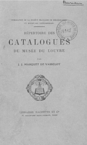Répertoire des catalogues du Musée du Louvre (1793-1917)