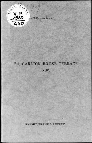 Catalogue of the contents of 24, Carlton House Terrace, S.W. : [vente des 27 et 28 mai 1929)