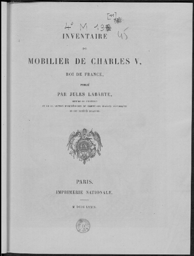 Inventaire du mobilier de Charles V, roi de France