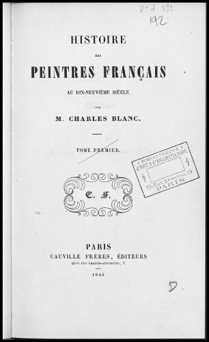 Histoire des peintres français au XIXe siècle