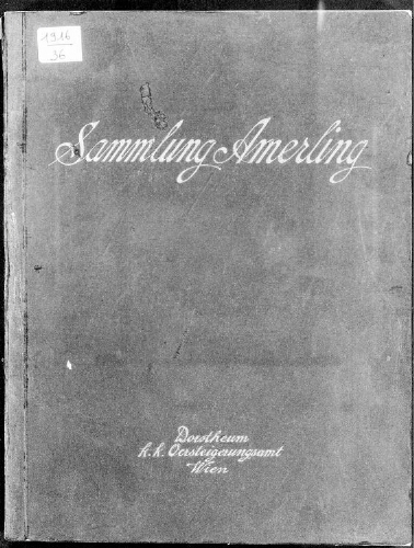 Nachlaß Friedrich von Amerling [...] : [vente du 3 au 6 mai 1916]