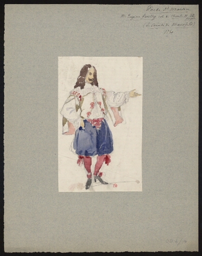 [Dessins de costumes pour Le Comte de Mansfeld, Théâtre de la Porte Saint-Martin (Paris)]