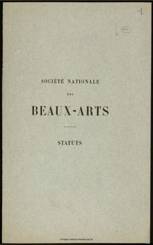Documents et correspondances relatifs à la Société Nationale des Beaux-Arts