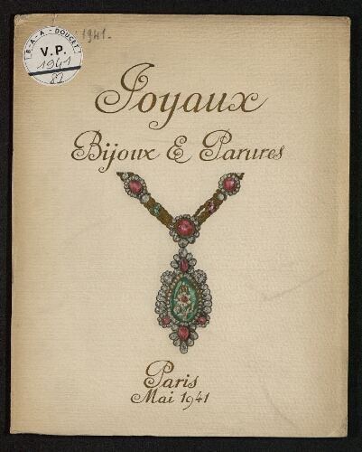 Joyaux, bijoux et parures [...] : [vente du 29 mai 1941]