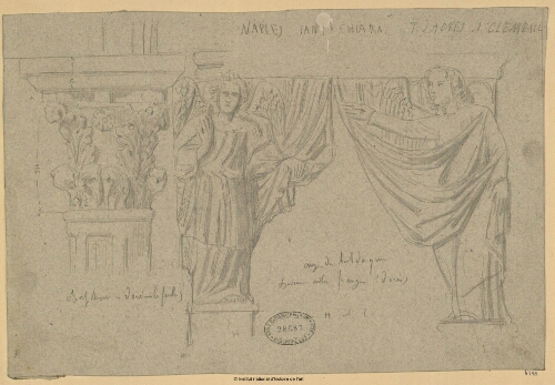 Naples, Santa Chiara, Tombe d'Agnès et Clémence : ange du baldaquin