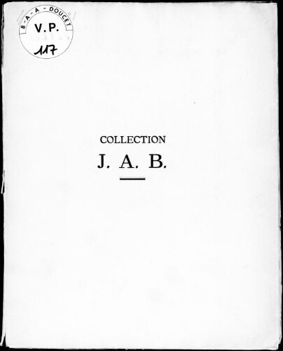 Collection J. A. B. : [vente du 4 mars 1931]