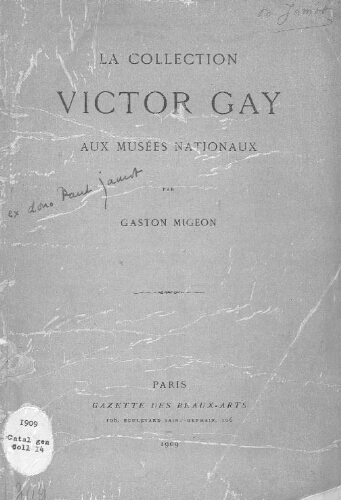 Collection Victor Gay aux Musées Nationaux