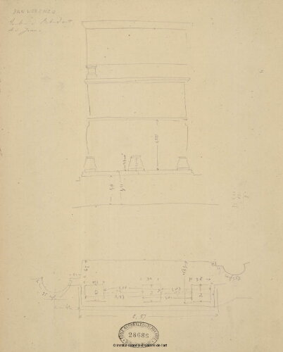 San Lorenzo, Tombeau de Robert d'Artois et de Jeanne [: profil, plan]