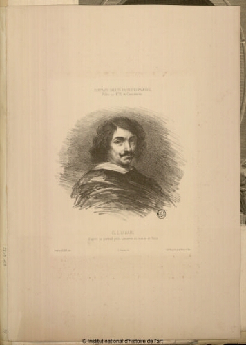 Cl. Lorrain, d'après un portrait peint conservé, au musée de Tours (Portraits inédits d'artistes français, publiés par M. Ph. de Chennevières)