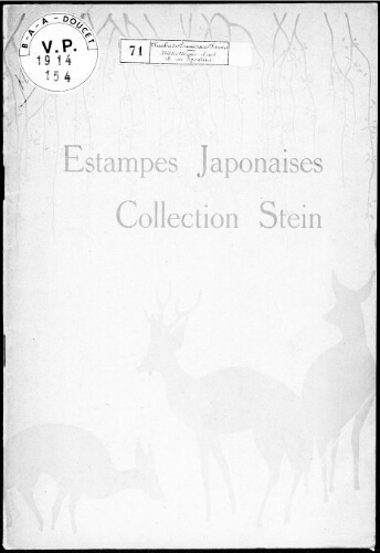  Estampes japonaises, collection Stein : [vente des 16 et 17 mars 1914]