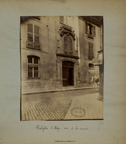 Presbytère St Mery [sic], Rue de la verrerie