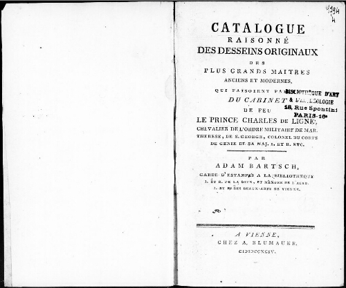 Catalogue raisonné des dessins originaux des plus grands maîtres anciens et modernes [...] : [vente du 4 novembre 1794]