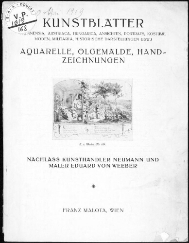 Sammlung des ehemaligen Wiener Kunsthändlers Neumann [...] : [vente du 20 mai 1919]