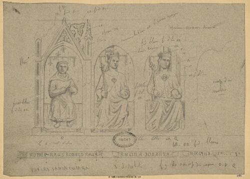Naples, Santa Chiara, Tombeau de Robert : figures du sarcophage