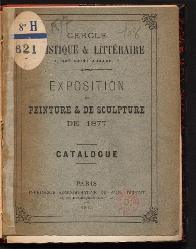 Exposition de peinture et de sculpture, 1877 : catalogue