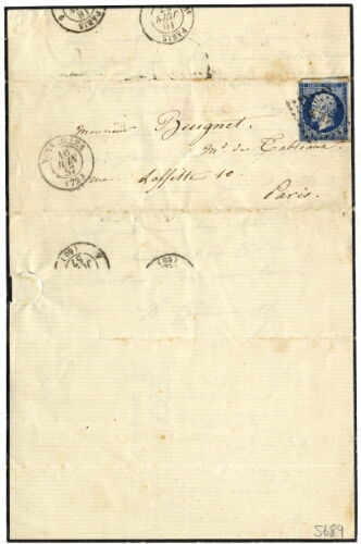 Lettre d'Hector Giacomelli à  Adolphe Beugniet