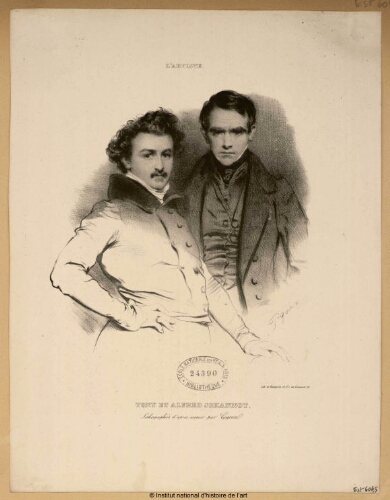 Tony et Alfred Johannot, lithographiés d'après nature par Gigoux (L'Artiste)