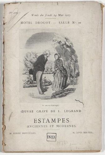 Œuvre gravé de L. Legrand, estampes anciennes et modernes : [vente du 24 mai 1923]