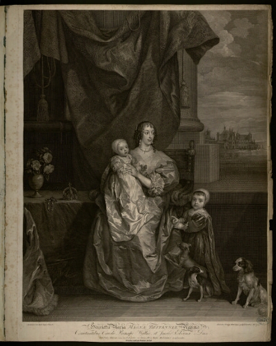 Henrietta Maria Magnae Britanniae Regina, Comitantibus Carolo Principe Walliae et Jacobo Eboraci Duce [...]