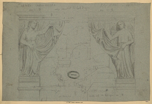 Naples, Santa Chiara, Tombeau de Marie de Durazzo : anges supportant le baldaquin