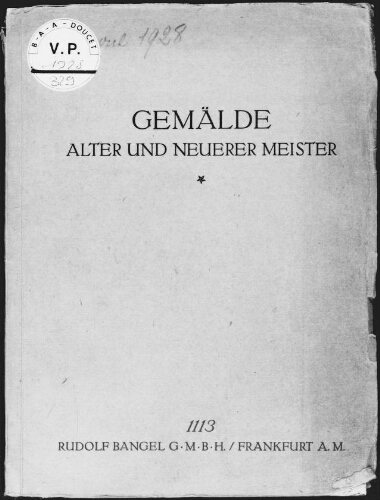 Gemälde alter und neuerer Meister : [vente du 25 avril 1928]