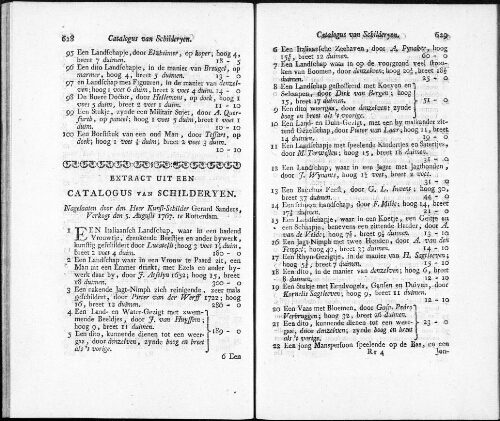Extract uit een Catalogus van Schilderyen nagelaaten door den Heer Kunst-Schilder Gerard Sanders [...] : [vente du 5 août 1767]