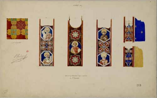 Assisi 1827, détails de peintures dans l'église supérieure de St François
