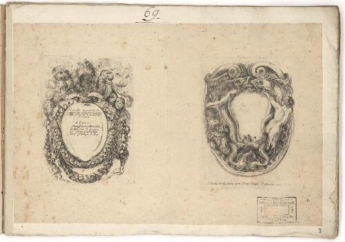 Nouvelles inventions de cartouches dessinés et gravés à l'eau-forte par E. de La Belle, florentin