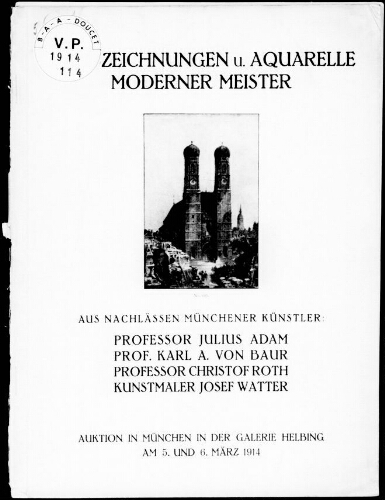 Handzeichnungen und Aquarelle moderner Meister [...] : [vente des 5 et 6 mars 1914]