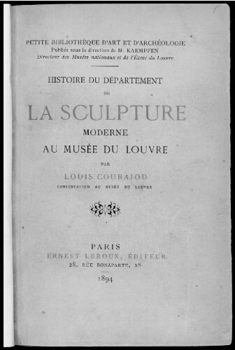 Histoire du département de la sculpture moderne au Musée du Louvre