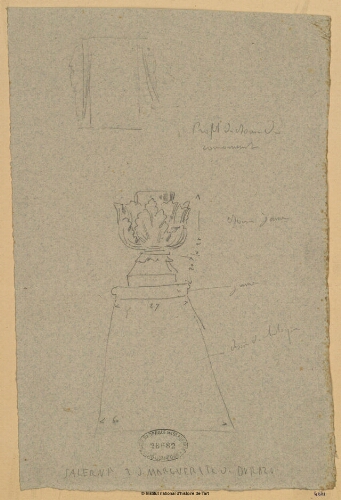 Salerne, Tombeau de Marguerite de Durazo : profil du Mausolée, couronnement