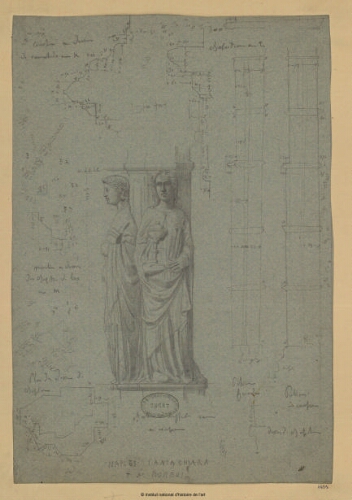 Naples, Santa Chiara, Tombeau de Robert d'Anjou [: deux statues d'un pilier]