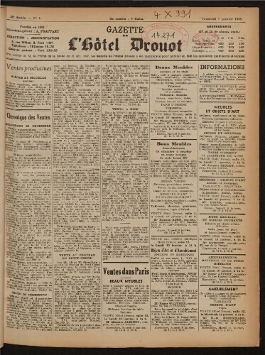 Gazette de l'Hôtel Drouot. 67 : 1949