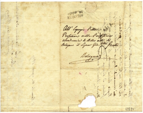Lettre de Jean-Baptiste Wicar à Giovanni Battista Frulli, 11 août 1824