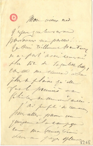 Lettre de Charles Léandre